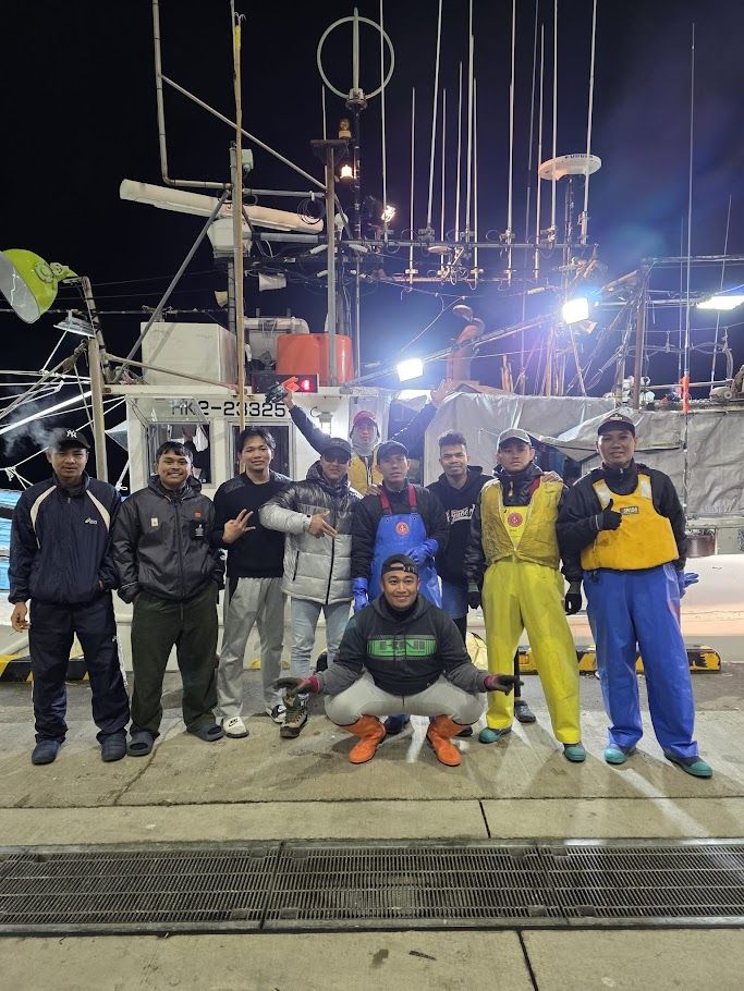 出港前の全員集合写真